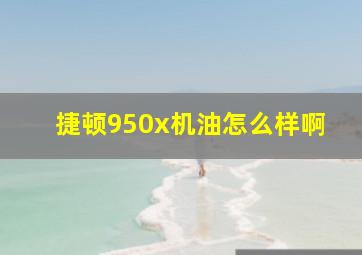 捷顿950x机油怎么样啊