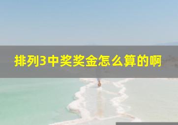 排列3中奖奖金怎么算的啊