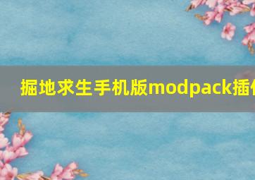 掘地求生手机版modpack插件