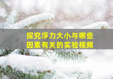 探究浮力大小与哪些因素有关的实验视频