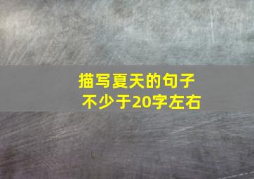 描写夏天的句子不少于20字左右