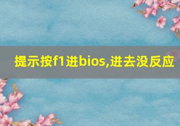 提示按f1进bios,进去没反应