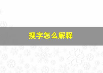 搜字怎么解释