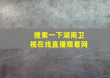 搜索一下湖南卫视在线直播观看网