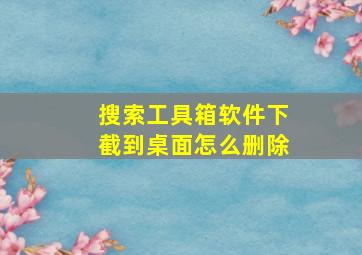 搜索工具箱软件下截到桌面怎么删除