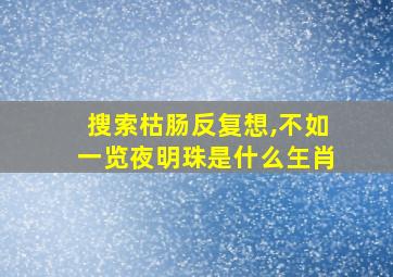 搜索枯肠反复想,不如一览夜明珠是什么玍肖