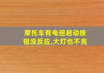 摩托车有电但启动按钮没反应,大灯也不亮