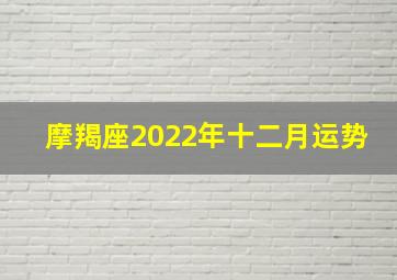 摩羯座2022年十二月运势