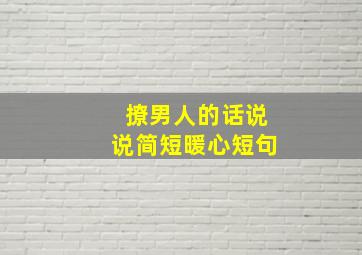 撩男人的话说说简短暖心短句