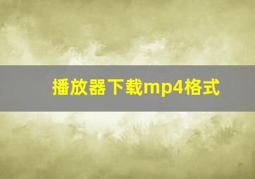 播放器下载mp4格式