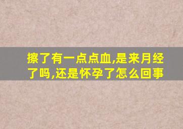 擦了有一点点血,是来月经了吗,还是怀孕了怎么回事