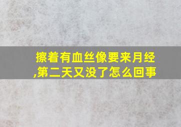 擦着有血丝像要来月经,第二天又没了怎么回事