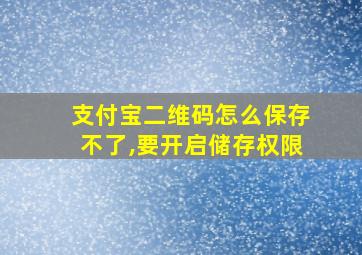 支付宝二维码怎么保存不了,要开启储存权限