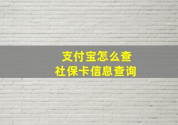 支付宝怎么查社保卡信息查询