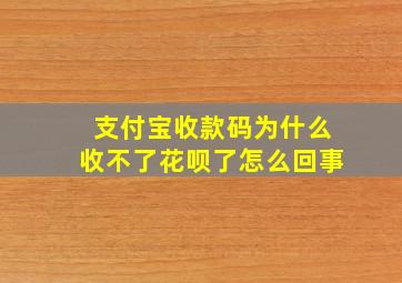 支付宝收款码为什么收不了花呗了怎么回事