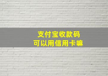 支付宝收款码可以用信用卡嘛