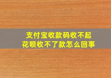 支付宝收款码收不起花呗收不了款怎么回事