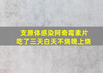 支原体感染阿奇霉素片吃了三天白天不烧晚上烧