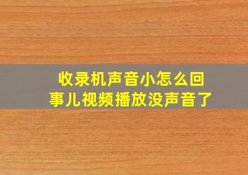 收录机声音小怎么回事儿视频播放没声音了