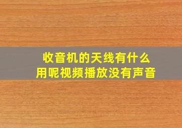 收音机的天线有什么用呢视频播放没有声音