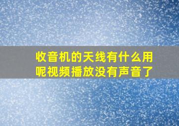 收音机的天线有什么用呢视频播放没有声音了