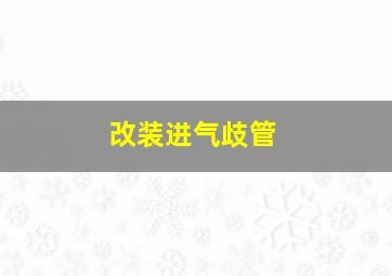 改装进气歧管