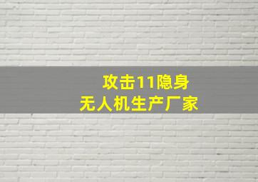 攻击11隐身无人机生产厂家