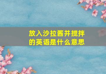 放入沙拉酱并搅拌的英语是什么意思