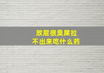 放屁很臭屎拉不出来吃什么药