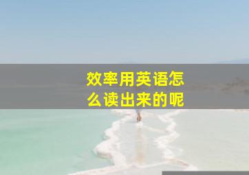 效率用英语怎么读出来的呢