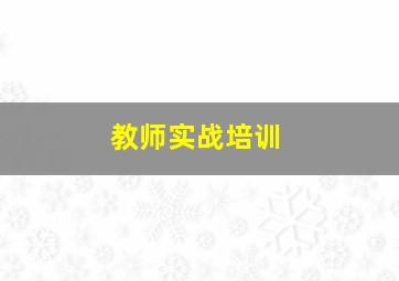 教师实战培训