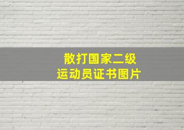 散打国家二级运动员证书图片