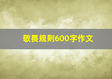 敬畏规则600字作文