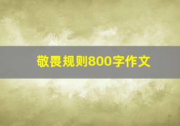 敬畏规则800字作文