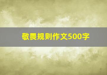 敬畏规则作文500字