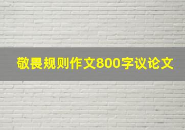 敬畏规则作文800字议论文