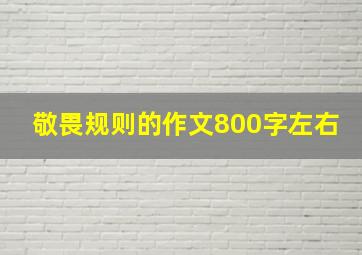 敬畏规则的作文800字左右