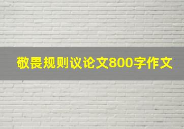 敬畏规则议论文800字作文