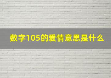 数字105的爱情意思是什么