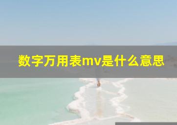 数字万用表mv是什么意思