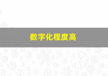 数字化程度高