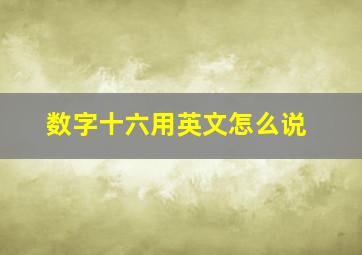 数字十六用英文怎么说