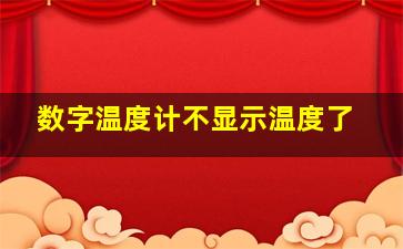 数字温度计不显示温度了