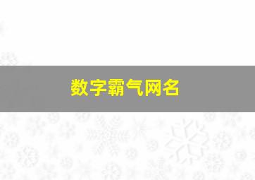 数字霸气网名