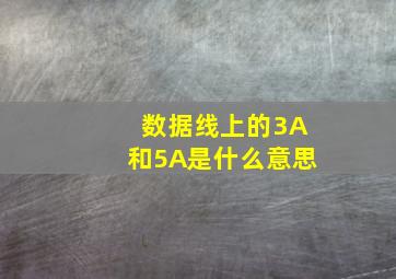 数据线上的3A和5A是什么意思