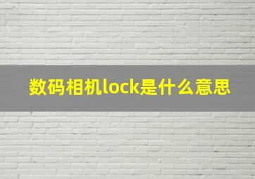 数码相机lock是什么意思