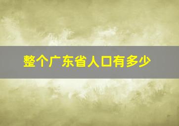 整个广东省人口有多少