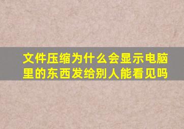 文件压缩为什么会显示电脑里的东西发给别人能看见吗