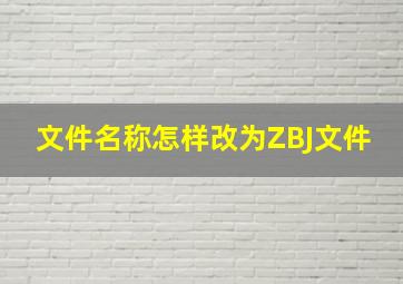 文件名称怎样改为ZBJ文件