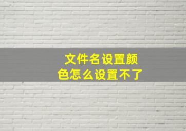 文件名设置颜色怎么设置不了